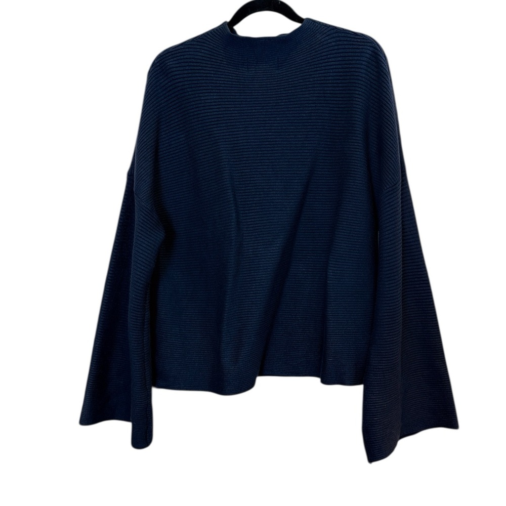 Modern Citizen Women’s Lou Swing Minimalist Navy Ribbed Sweater sz L